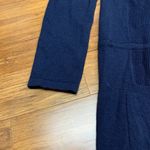 The Limited  Sweater Dress Womens Medium Navy Wool Knit‎ Ribbed Pockets Tie Waist Photo 2