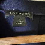 Talbots Navy Blue Cotton Tencel Blend Knit Lightweight Sweater Size Medium Photo 3