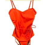Chelsea28 Easy Retro One Piece Swimsuit Womens Orange Belted Adjustable Straps Photo 0