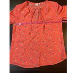 Gap  Cottage Peasant Shirt Womens XS V Neck Pullover Prairie Floral Ruffle Sleeve Photo 8