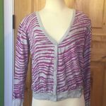 Billabong  Gray Purple Animal Print Cardigan EUC L Photo 0