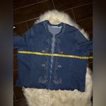 Two Twenty Collection denim open cardigan silver gold studded details sz 3XL Blue Photo 3