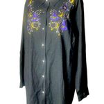 NWT Quacker Factory By Jeanne Bice
Halloween Witch Hat button down Blouse 2X Black Photo 2