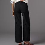 Maeve  For Anthropologie The Colette Full-Length Wide-Leg Pants 32x26 Black Linen Photo 1