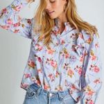 Love Shack Fancy Beatrix Womens Floral Long Sleeve Top in Lavender Moon Size Large Photo 0