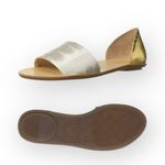 Loeffler Randall new  ❁ Sawyer Snake Flat Sandals ❁ Ivory Metallic Gold Leather ❁ Photo 14