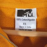 MTV Women's XS Gold, Yellow Stripe Pullover, Long Sleeve, 1/4 Zip Front Hoodie Orange Photo 2