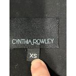 Cynthia Rowley  night out black Metallic Dot Long Sleeve Blouse Top XS Photo 2