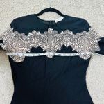 Sandro  Kyra Crepe Dress in Black Size 1 US Small Lace Career Chic Photo 8