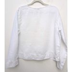 J.Jill  Women's Blouse Tunic Long Sleeve Made In USA Linen Cotton White Top Sz M Photo 9
