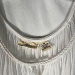 Allison Brittney Woman White Lightweight Gauze Braided Neckline Plus Size Blouse Photo 2