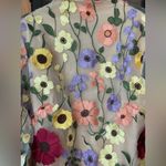 ASOS 3D flowers appliqué dress long sleeve mesh mock neck mini Oscarrenta embroidered Photo 9