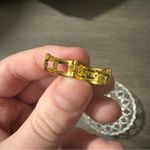 Vintage Gold Toned Faux Diamond Huggie Hoop Small Earrings Photo 3