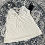 Brandy Melville NWT White Cotton Babydoll Tank Top - OS Photo 0