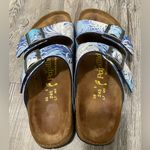 Papillio Birkenstock Stylish Blue Patterned Sandals Size 7 Photo 1