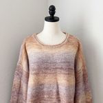 LC Lauren Conrad  Braided Cable Sleeve Detail Knit Sweater Ombré Cozy Oversized Photo 2