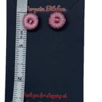 New Pink crochet thread button stud earrings retro summer earrings earrings Photo 1