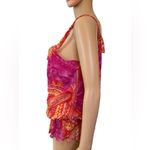 Heart soul  Y2K Orange Red Hippie Boho Indie Western Paisley Mandala Ruffle Top Photo 2