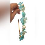 Fairy Headband with Lucite Flowers, Turquoise, Czech Glass and Glass Pearls Blue Photo 7