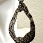 Silver tone teardrop chain earrings Photo 2