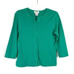 Talbots | Vintage Jungle Green Cardigan Sweater Button Front 3/4 Sleeve Womens L Photo 0
