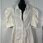 frame denim Frame Gillian Puff Sleeve Cotton Mini Dress in Cream/Ecru Size Medium EUC Photo 4