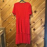 Siren Lily  bright red polka dot tiered midi dress Photo 7