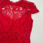 Saylor Red Lace Peekaboo Dress Photo 12