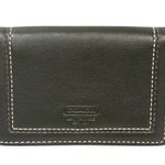 Coach  Brown Leather Card ID Case Snap Closure Slim Unisex Holder Photo 0