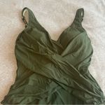 Cupshe NWT  One Piece Swimsuit tummy Control Wrapped Mesh dark olive green size L Photo 1