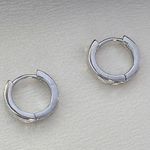 13mm Small Silver Hoop Earrings for Men Women Streetwear Unisex Earrings Photo 2