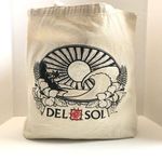 Del Sol Tote Canvas Hawaiian Flower Sun Wave Color Changing Sun Rainbow Y2K Blue Photo 0