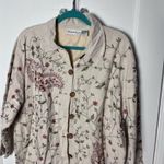 Dress Barn Vintage 90s Embroidered Granny Floral Shacket Jacket Paisley Linen 1X Photo 1