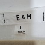 E&M Women’s Button Front‎ Large Swiss Dot White Top Short Sleeve V Photo 3