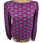 Saks 5th Avenue Vintage Saks Fifth‎ Avenue Silk Blouse Classy Chic 80's Luxury Colorful Artsy Photo 0