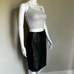 Vintage Black Leather High Rise Skirt With Back Slit Size 6 Photo 2