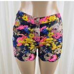 Women's Dani Collection Colorful Abstract Scalloped Hem Shorts Size Small Pink Photo 1