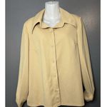 Handmade Vintage Shirt Jacket Womens Large Button Front Wide Collar 70s Mod Retro Photo 0