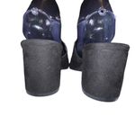 American Eagle Women Black Suede Slip On Mule Block Heel Open Toe Size 9 Shoe Photo 3