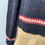 American Vintage Vintage 90s Fair Isle Print Turtleneck Sweater Navy Red Indie Boho Womens Large Photo 5