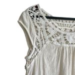 E & M Women Top S Ivory Crochet Bodice Cotton Cottagecore Fairy Boho Festival Photo 6