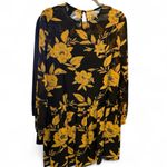 Jay Godfrey  Black Yellow Floral Long Sleeve Drop Waist Dress NWT MSRP$395 Size 6 Photo 2