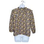 Universal Threads Universal Thread Women Floral Print Ruffle Neck Cottagecore Blouse S 100% Cotton Photo 4