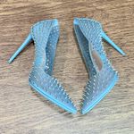 Steve Madden Vala S Blue Translucent Spiked Stud Pointed Toe Stiletto Heels 9.5M Photo 3