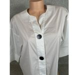 Ming Wang  Two Button Top Small White Black Half Sleeve Lightweight Cotton Blend Photo 13