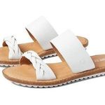 BORN MORENA WHITE LEATHER SLIDES SANDALS SZ 7M BRAIDED SLIP ON CASUAL RETAIL $99 Photo 0