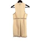 Free People  Dress Beige Lace Detail Stretch Fabric Zip Back Small Photo 3