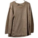 Chico's  Sweater Women 1 Tan/Cream Pullover Rib Knit Business Career Casual Office Photo 0