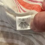 Loft  Ann Taylor cream striped linen short sleeve draw string waist. Size S. Photo 5