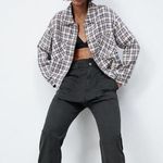 ZARA  Shacket Plaid Textured Overshirt Photo 0